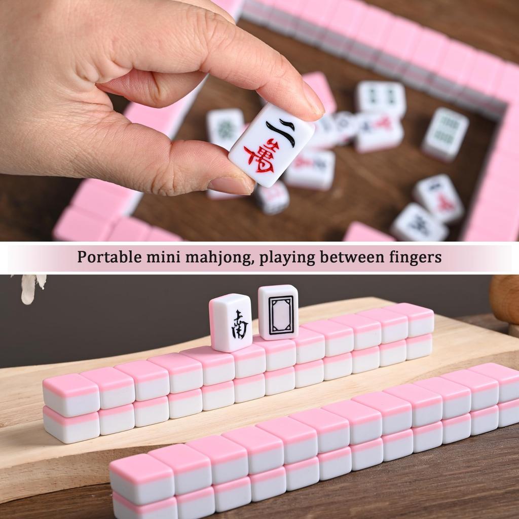 Традиционный китайский набор для игры в маджонг, 144 плитки, с переносной сумочкой, размер плитки - 2,4 * 1,5 * 1,1 см
