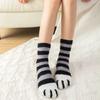 Модные женские кошачьи лапы в полоску 3d носки милые забавные толстые носки с рисунками животных для девочек