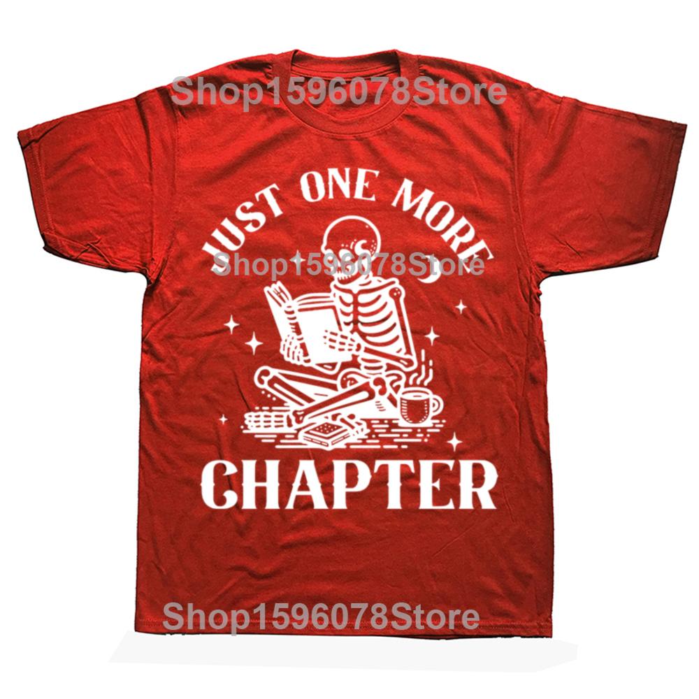 Еще одну главу Футболки Забавная футболка с черепом и книжным червем Любитель книг Чтение Учитель Футболка Женская Мужская Хлопок Футболки с коротким рукавом