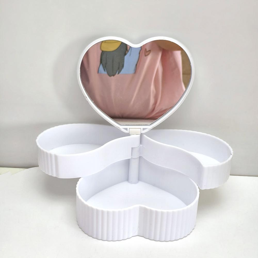 Rotating Heart Shape Jewelry Boxes Double Layer Jewelry Storage Boxes Jewelry Organizer Gift Box