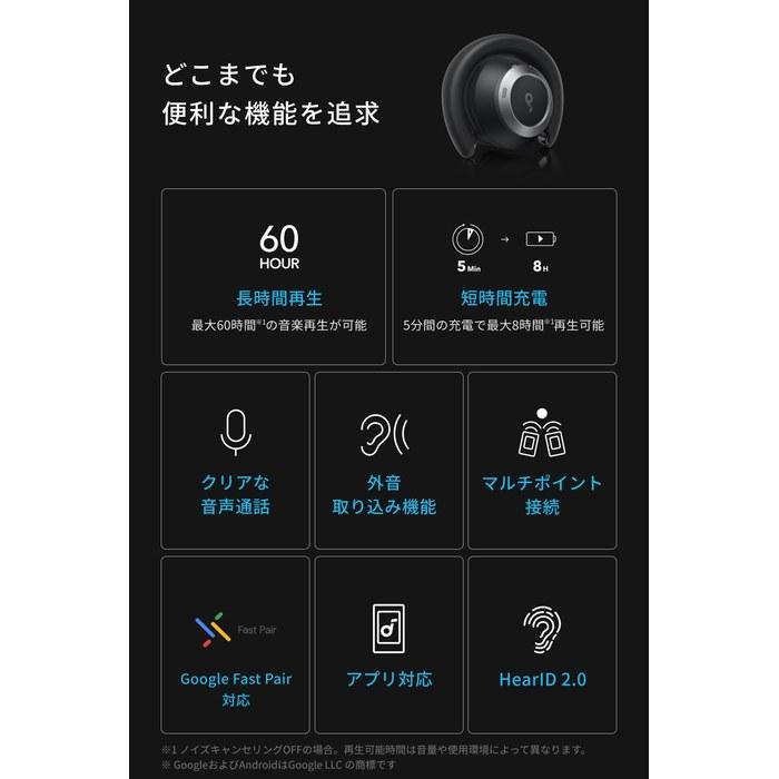 Anker Soundcore Space One Pro (Беспроводные наушники Bluetooth) - 60 часов работы, шумоподавление, LDAC/Hi-Res, полночный черный