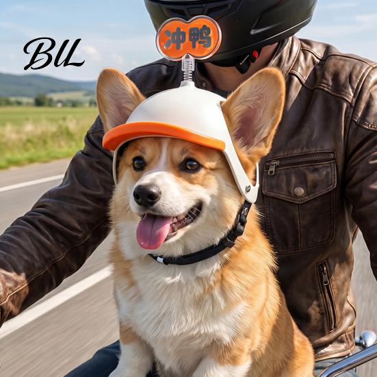 Fashionable Puppy Headwear Adjustable Mini Helmet for Small And Medium Dogs, Lightweight Protective Pet Dog Riding Accessories Safety Hat, Headgear