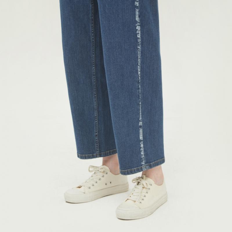  Мешковатые джинсовые брюки Benetton Benetton с боковым принтом Badpb2431