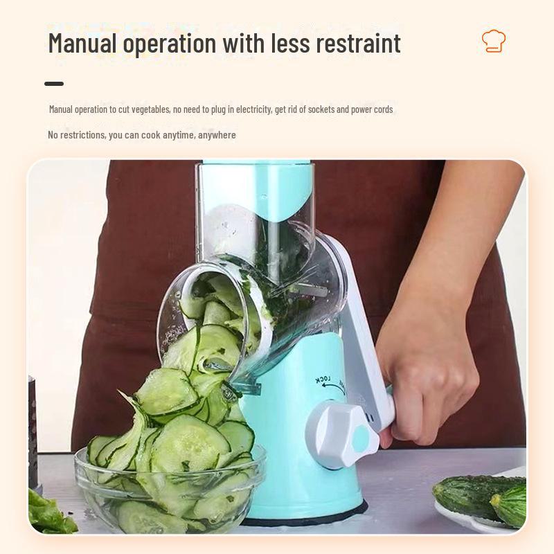 Multi-Function Hand-Cranked Vegetable Cutter and Grater