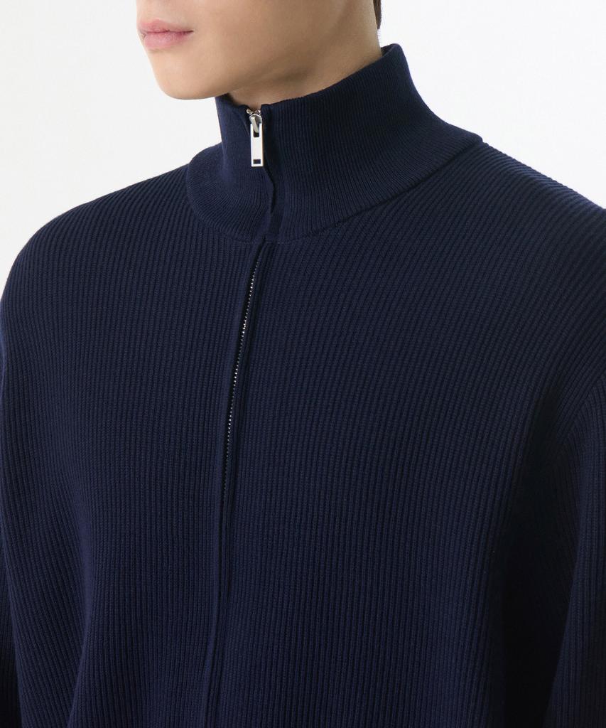 MUSINSA STANDARD Cotton High-Neck Zip-Up [Navy]