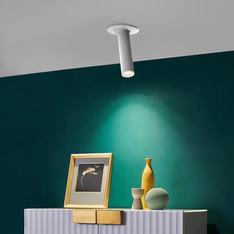 LED Dimmable Light Spot Lamp Long Tube Ceiling Light Ceiling Recessed White/Black Angle Rotatable for Kitchen Bedroom Picture TV