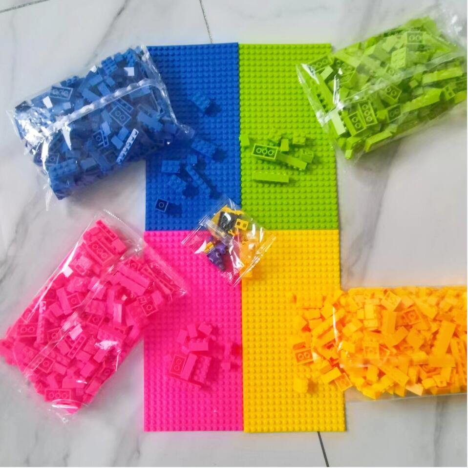 Building Blocks Hybrid Particles520g Bulk 17Colours DIY Toys for Children Free Base Plate Jigsaw Puzzle