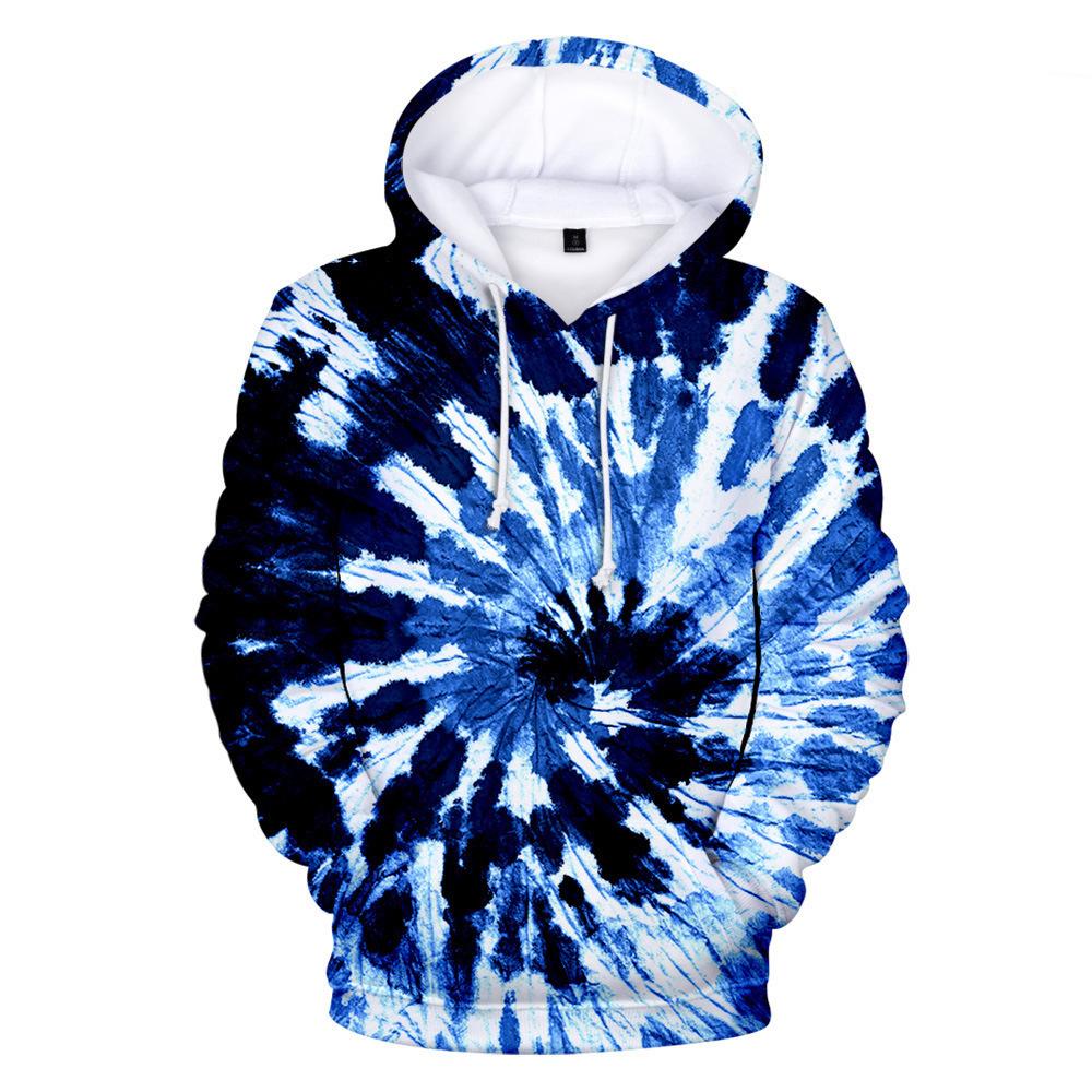 Красочные толстовки с капюшоном Tie Dye с 3D-принтом для женщин, модная уличная одежда, свободные свитера, толстовки Y2k, женская одежда
