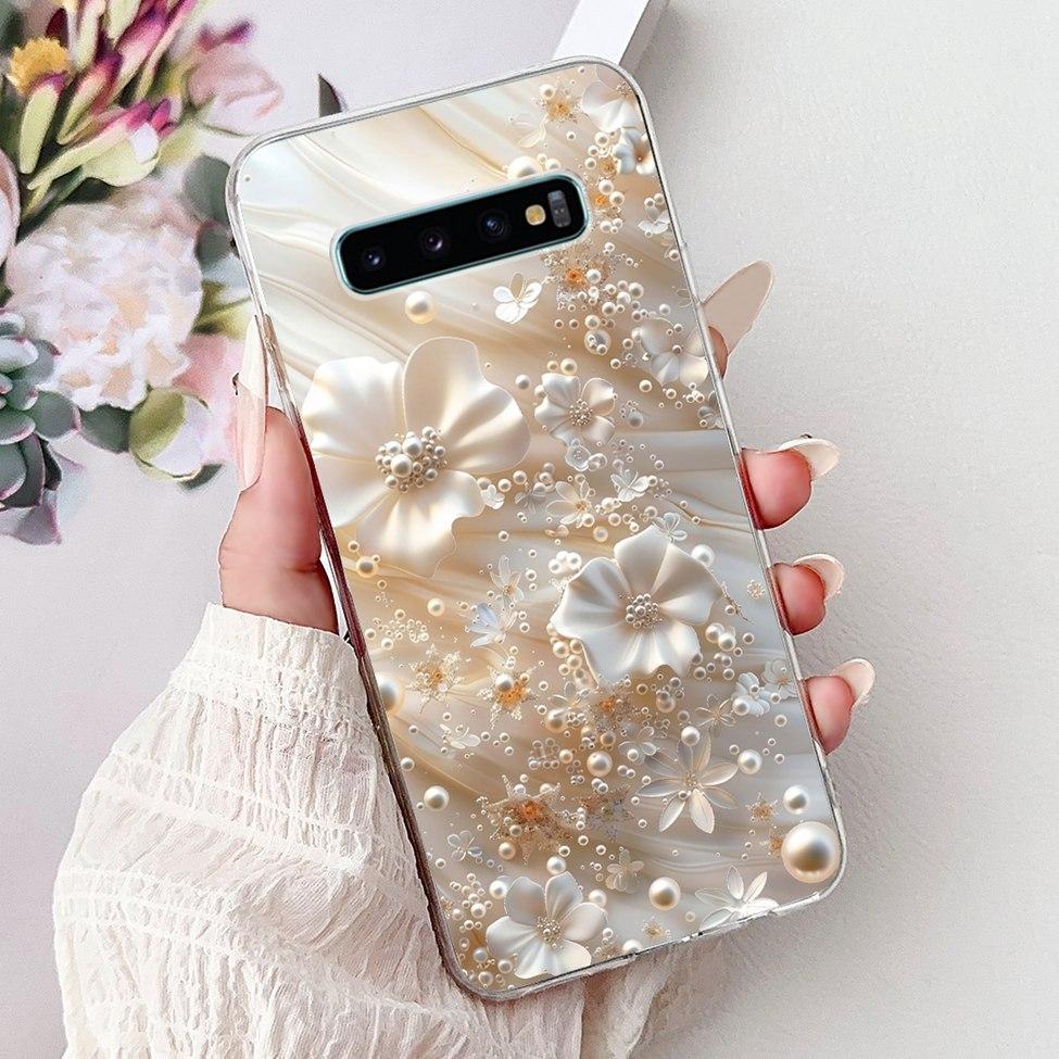 Чехол для Samsung S10 Plus SM-G975F Милый Кавайный Модный Цветочный Роскошный Крутой Расписной Мягкий Чехол для Телефона Samsung Galaxy S10+