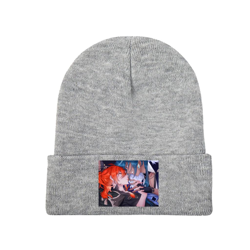 Вязаная шапка Genshin Impact Acg, шапка-бини, осенне-зимняя шапка, теплая шапка унисекс, цветная, Diluc Ragnvindr, игровая шапка для женщин унисекс