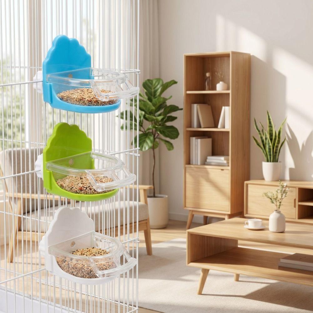 Semicircular Parrot Bowl with Stand Detachable Bird Feeding Water Box for Cockatiels Conures