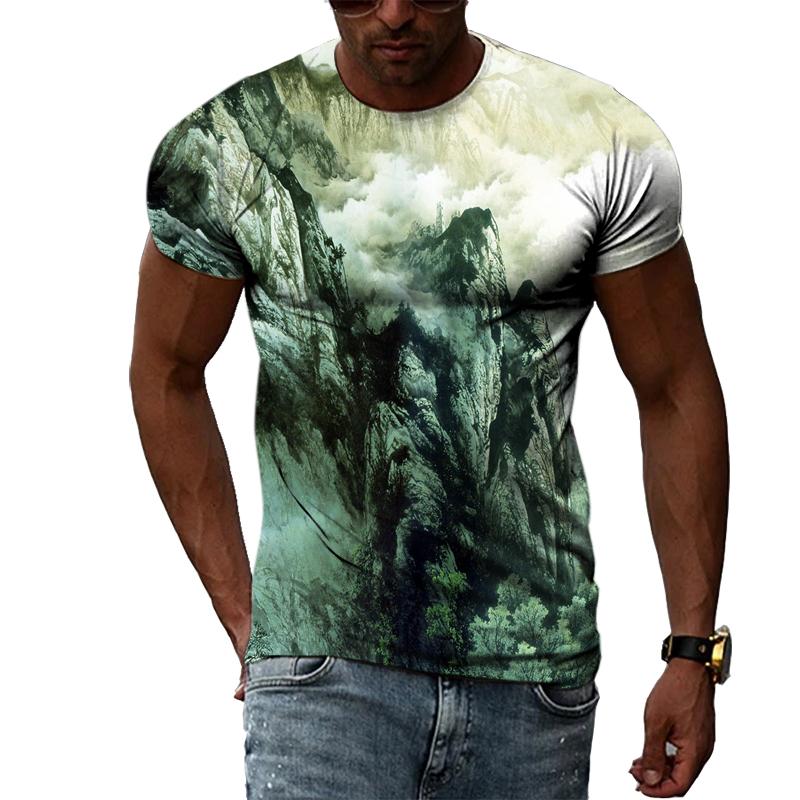 Летняя мода Красивые футболки с художественной графикой для мужчин Повседневная красивая футболка с 3D-принтом в стиле Харадзюку Хип-хоп Уличный стиль Уличная одежда