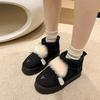 Snow Boots for Women Winter Fur Integrated Short Tube with Thick Velvet Fashionable Anti Slip Bread Cotton Shoes