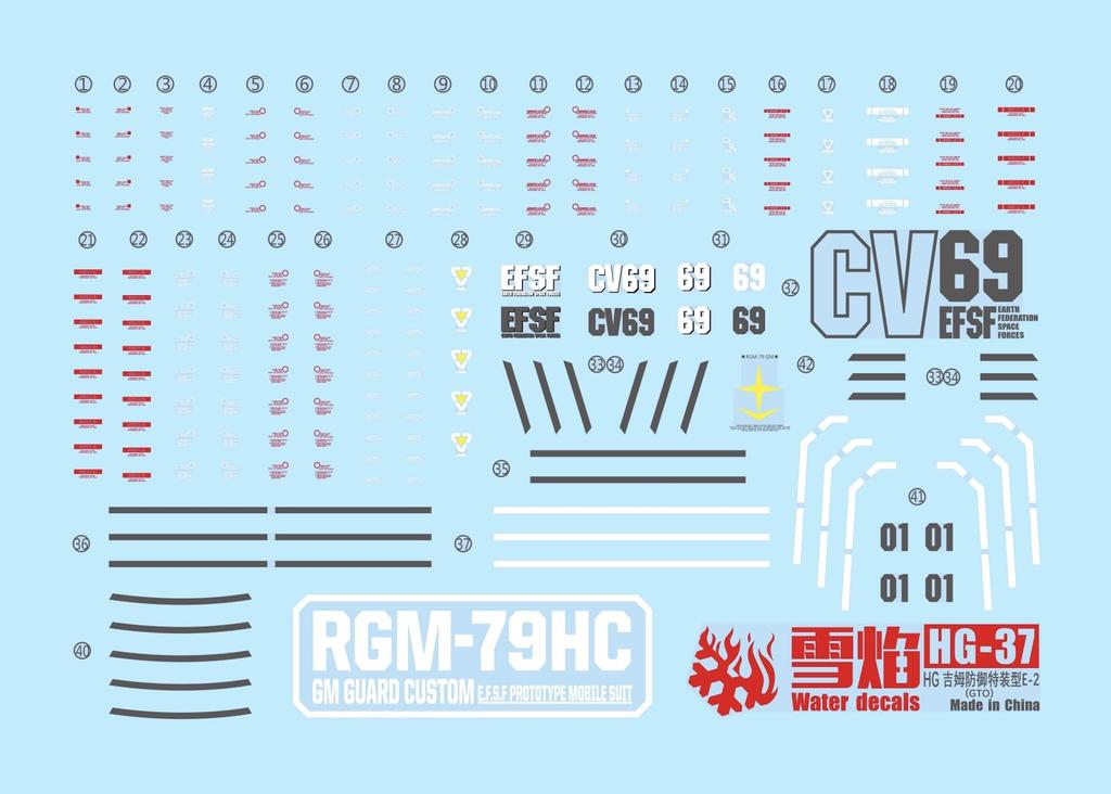 HG RG EG Robot MS Yukisha Detail Up Water Transfer Decal Custom Fluorescence!! 1/144 (для 1/44 HG-37) [Элемент]