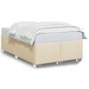 Bed Frame without Mattress Cream 120 x 190 cm Fabric