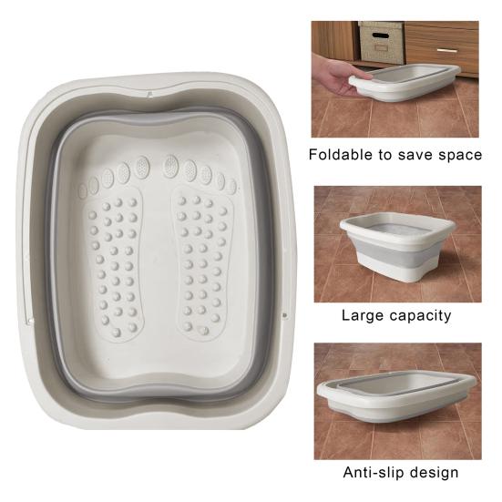 Yousheng Foldable Wash Basin Plastic Portable Pool Foot Bath Basin Kitchen Fruit Vegetable Washing Basin Footbath Tub Camping Laundry Car Wash Basin