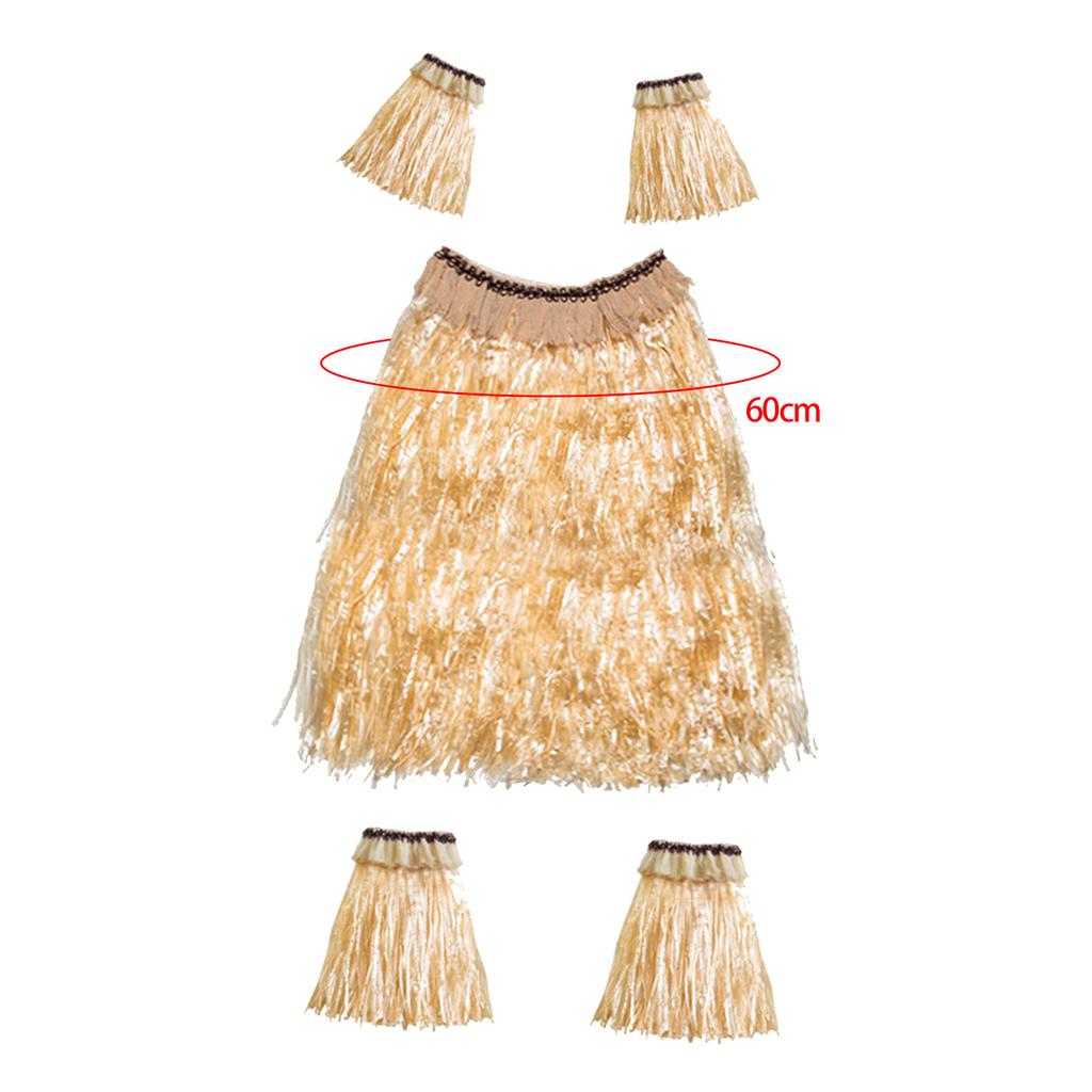 Костюм Гавайская Травяная Юбка Набор для Взрослых Гавайская Эластичная Юбка Украшения для Вечеринки Луау Платье Пляжное Празднование Карнавал