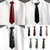 Campus Preppy Necktie Faux Leather Neck Tie Student Uniform Adjustable Pre Tied Neck Tie Shirt Collar Neckwear for Women