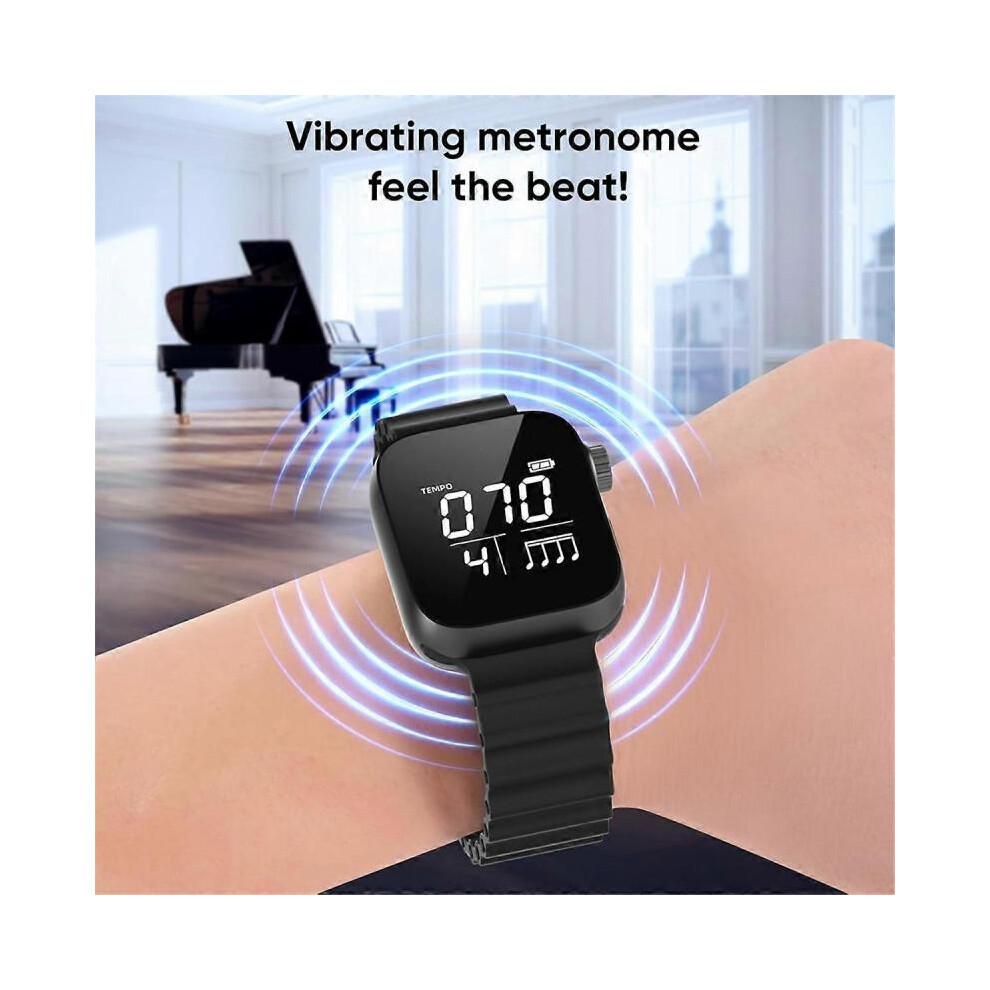 Vibrating Metronome, Wearable Digital Metronome for Instruments and Sports Fitness, Tempo Beat Rhythm Watch Metronome