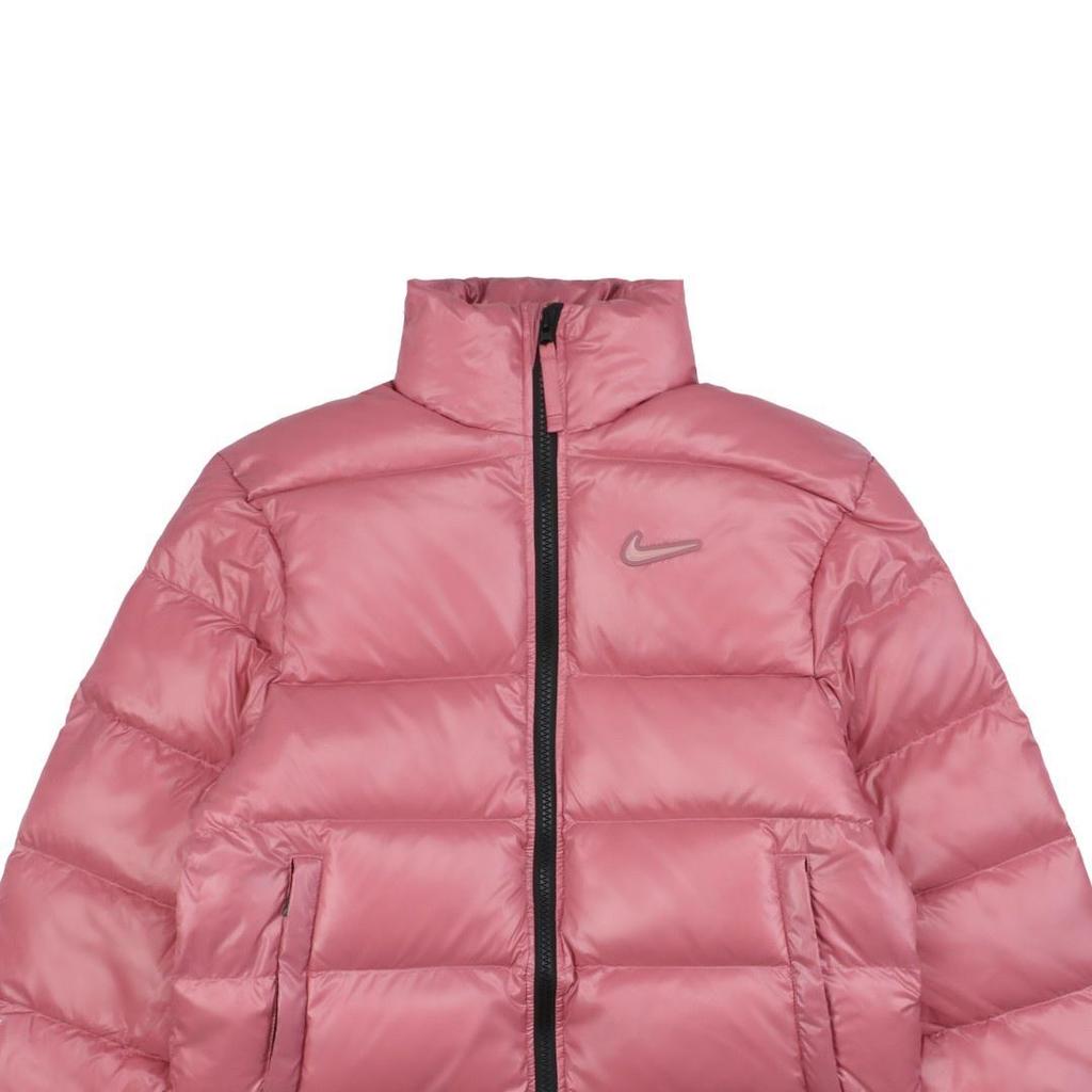Nike X Nocta Коллаборация SUNSET PUFFER Пуховик-хлеб с молнией и воротником-стойкой Женская версия Цвет пасты из красной фасоли