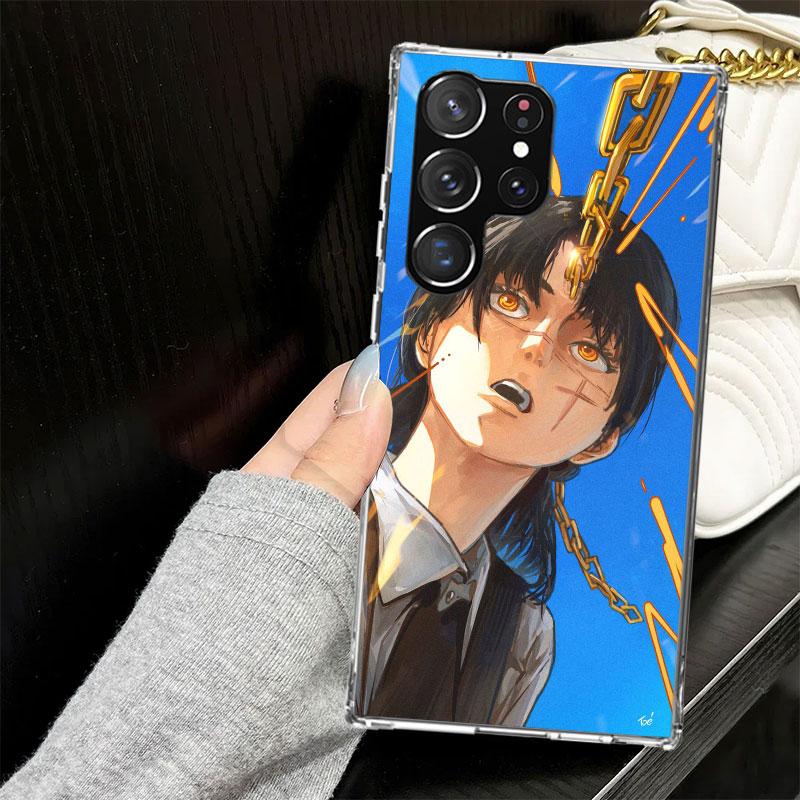 C-Chainsaw Mans Yoru War Devil Case for Samsung Galaxy S25 S24 S23 S22 Ultra Soft Phone Cover S25 Edge S21 Plus S20 FE S10 + Bla