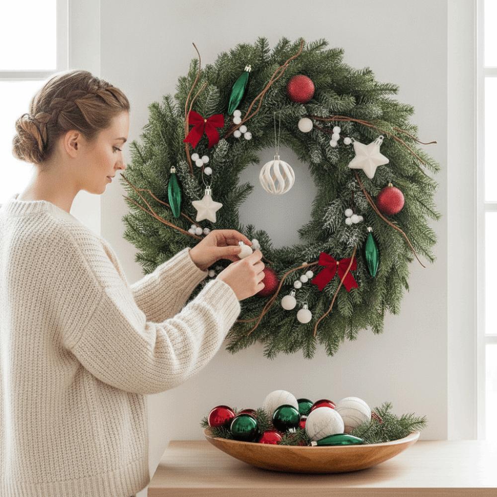 Assorted Xmas Tree Baubles Multicolor Flocked Tree Trinkets Velvet Hanging Spheres Neighbors
