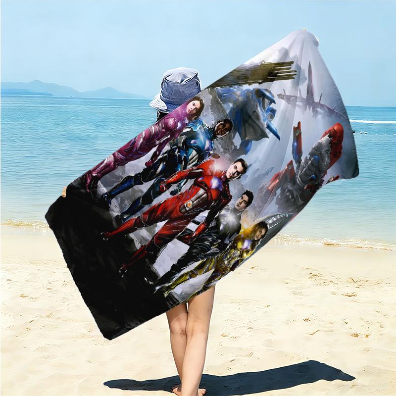 1Pc Power Rangers Heroic Battle Beach Towel Microfiber Beach Towel Thin Absorbent For Beach Swimming Yoga Bath Sports 0917264