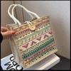 Fashion Woman Burlap Jute Tote Shopping Bag With Botton Vintage Reusable Grocery Wedding Birthday Gift Bag Ladies Handbags