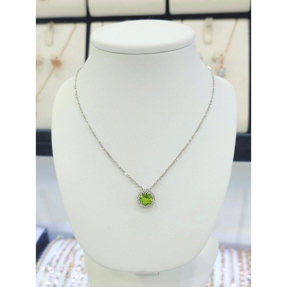 92.5% Silver August Birthstone Peridot Necklace 12Sva123518Pn-42