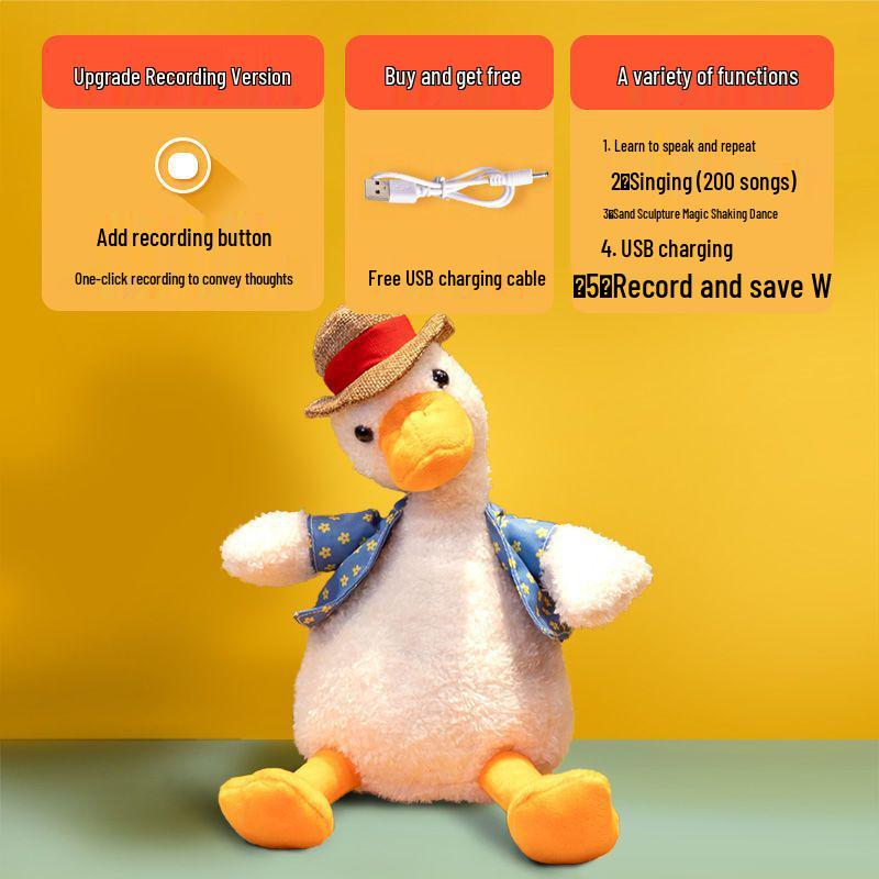 Говорящая утка, плюшевая игрушка: Обучающая поющая и говорящая кукла для младенцев и малышей