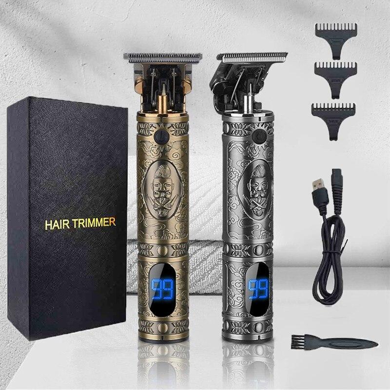 T9 USB перезаряжаемая машинка для стрижки волос с ЖК-дисплеем, электрическая машинка для стрижки волос, беспроводная бритва для мужчин, машинка для стрижки волос с коробкой