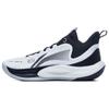 Li Ning Sonic Team Comfortable Versatile Fabric Synthetic Leather TPU Shock Absorption Mid-Top Basketball Shoes Men Sneaker White Black ABPT057-1