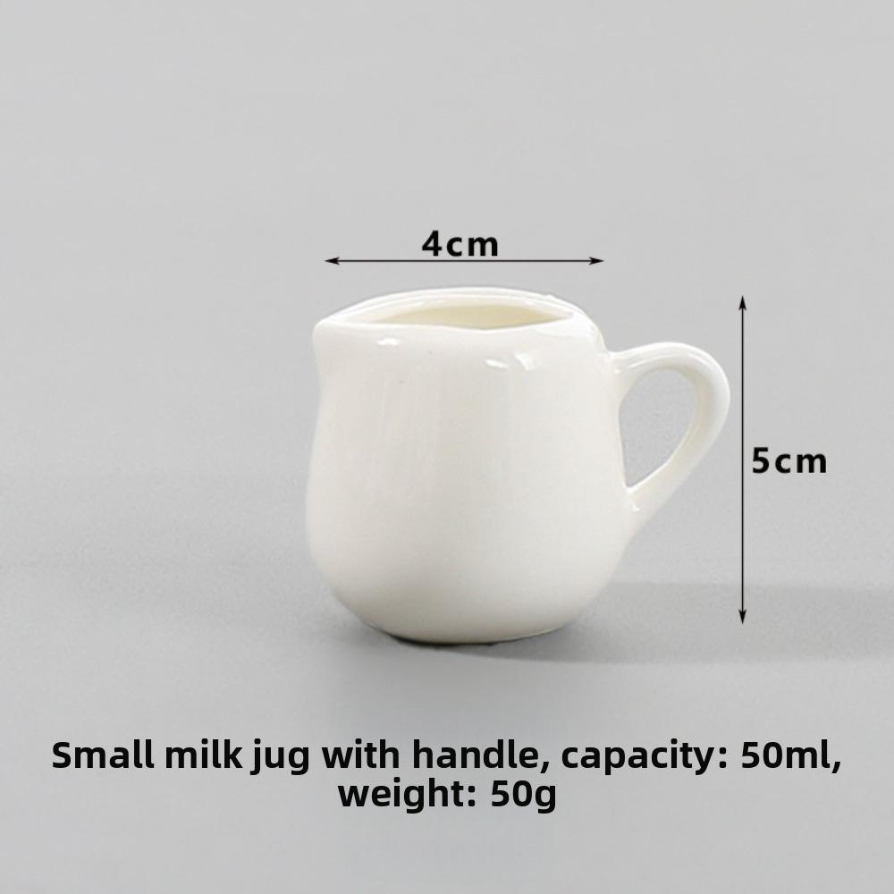 1pc Single Unit Ceramics Creamer Container White Color Ceramics Cup Pitcher Tableware Use