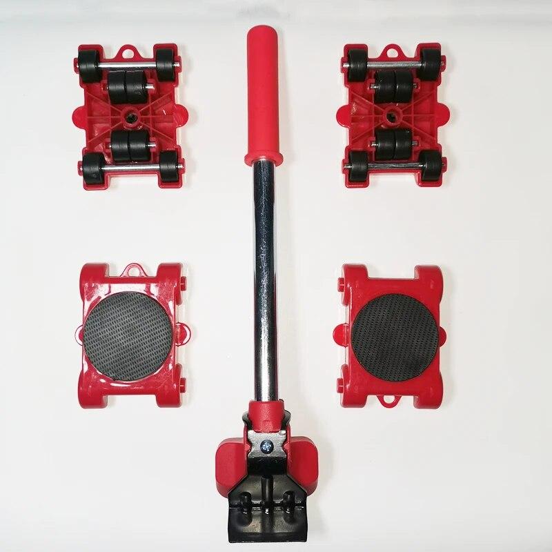 Набор из 5 предметов, дропшиппинг, набор для перемещения мебели, инструмент для перемещения мебели, транспортный подъемник, тяжелые предметы, движущееся колесо, роликовая планка, ручные инструменты