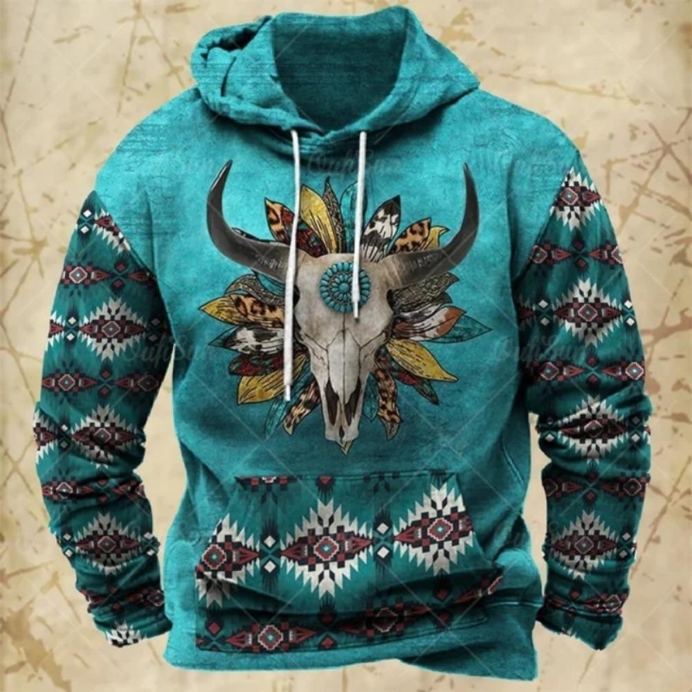 Толстовки для мужчин Y2k Golf Camping Casual cowboy Long Sleeve Autumn Fashion Hooded 3D Printed Loose Oversize