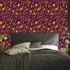 Intricate floral pattern wallpaper in plum, burgundy and red 50x1000