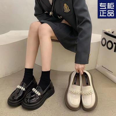 Глянцевые туфли на платформе из маленькой кожи женские ins британский колледж стиль новые увеличивающие рост универсальные Spice Girl jk одинарные туфли