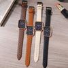 Ladies Quartz Watch Square Dial Rhombus Texture Faux Leather Adjustable Strap Date Display No Time-checking High Accuracy Exquisite Wristwatch