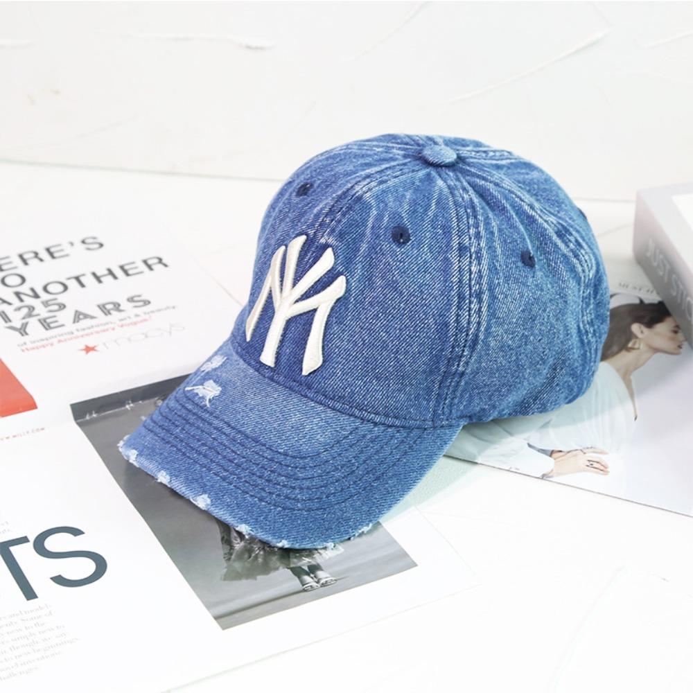 New Denim Fabric Washed Denim Baseball Cap Non Fading Washable Cowboy Baseball Cap Soft Breathable Soft Top Sunshade Hat