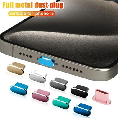 Заглушка для зарядного отверстия Type C USB-C Защита от пыли Металлическая крышка для телефона Защита от грязи Порт для зарядки для Iphone 15 Plus Pro Max