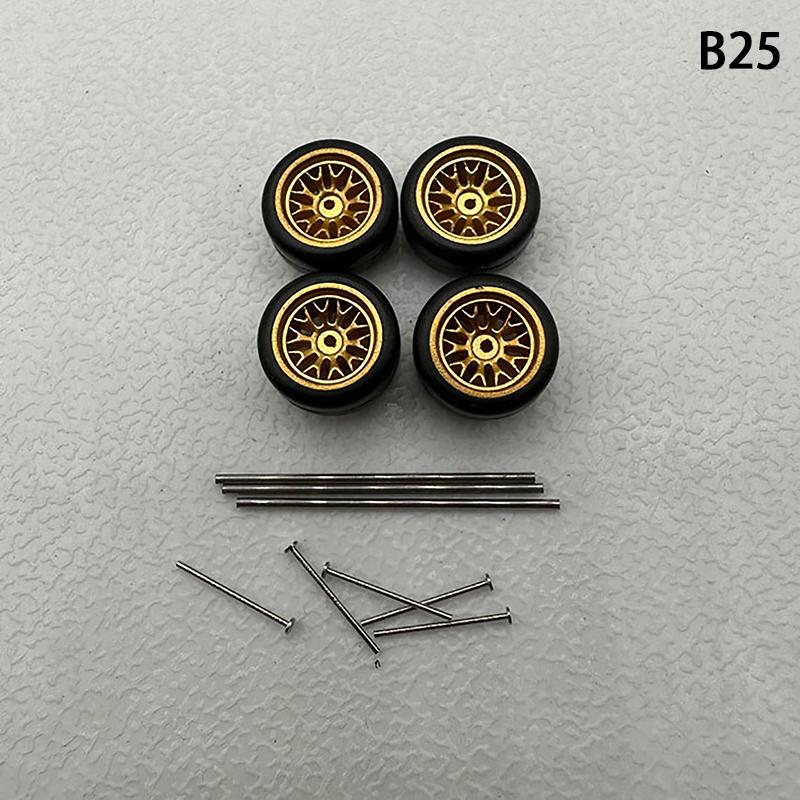 Инновационные ABS Основные Модифицированные Детали Игрушка-Транспорт Для Hotwheels Tomica Mini Gt 1 Комплект 1/64 Модель Автомобиля Колеса С Резиновыми Шинами