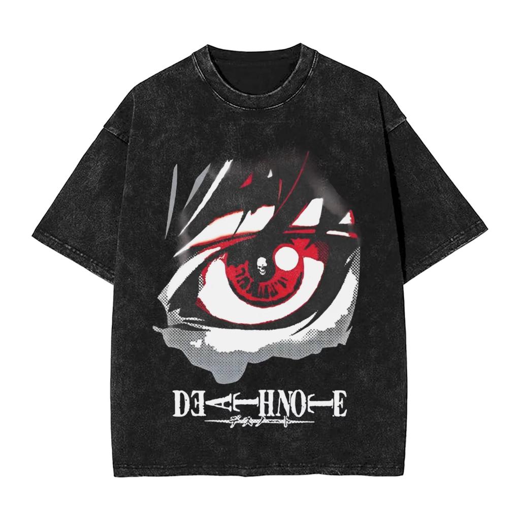 Футболки с принтом манги DEATH NOTE L Lawliet, футболки оверсайз с графическим принтом, стираные, с коротким рукавом, хлопковые, свободные, удобные, женская и мужская одежда