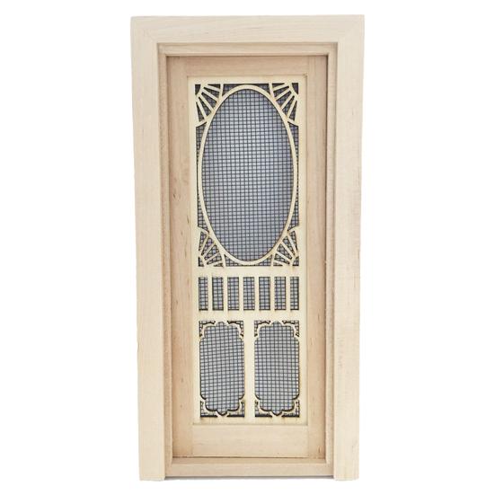 Красивая реалистичная мебель для кукольного домика, деревянная миниатюрная модель двери для подарочного кукольного домика