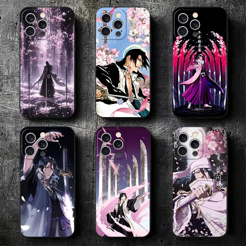 Bleach Кучики Бьякуя Мягкий чехол для телефона для iPhone 16 16E 17 Air 15 Pro Max 14 Plus 13 Mini 11 12 7 Черный чехол Задняя панель