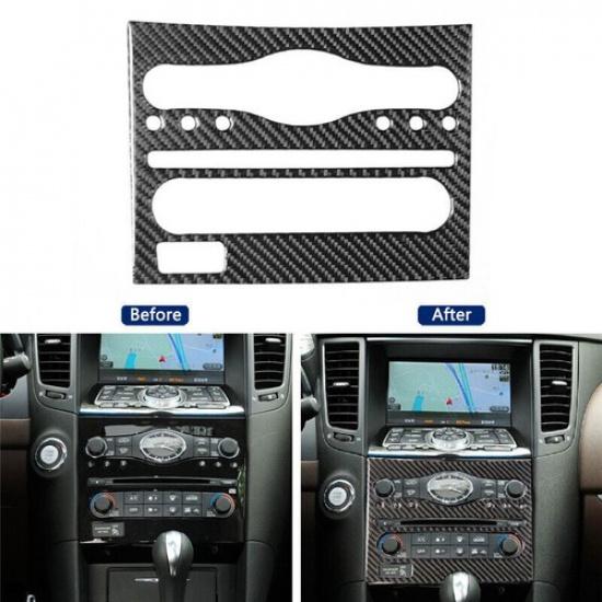 Carbon Fiber Center CD Panel Cover Trim Type A For Infiniti FX35 FX50 FX37 QX70