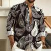 Stylish men's stand collar long sleeve shirt, versatile for daily and formal wear.
