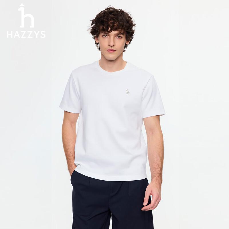 Мужская летняя минималистичная футболка HAZZYS с круглым вырезом и коротким рукавом