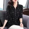 Plus Size Shirt Three-quarter Sleeve Women's Blouse Spring and Summer Mother Floral Mid-sleeved Shirt Loose