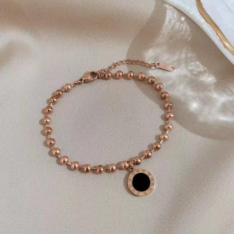 Trendy Gold Rose Geometric Titanium Steel Bracelet For Women 2024 Summer