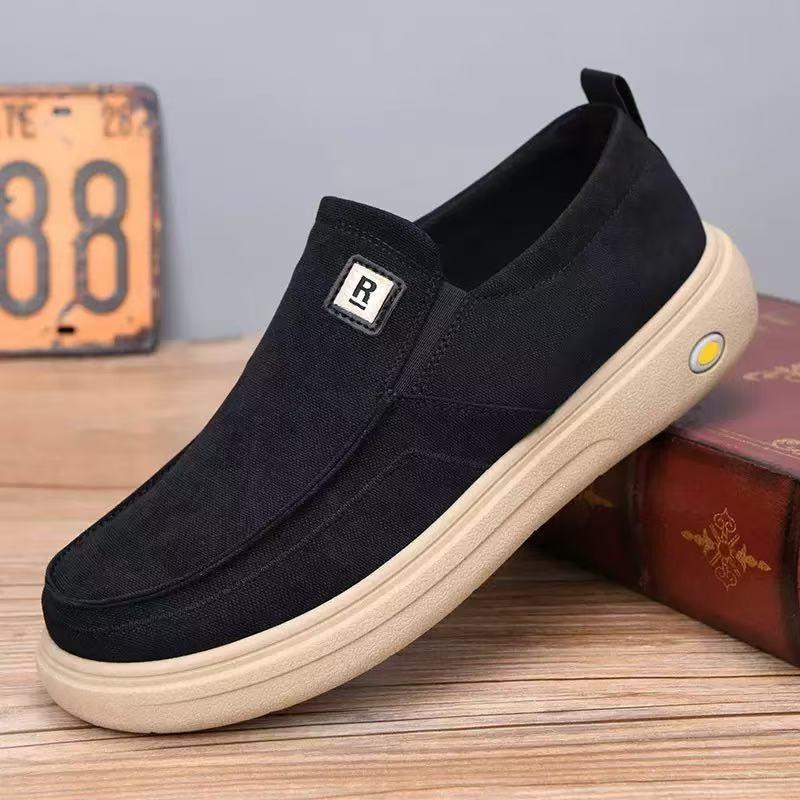 Summer Breathable Thick Sole Slip On Men S Casual Canvas Shoes